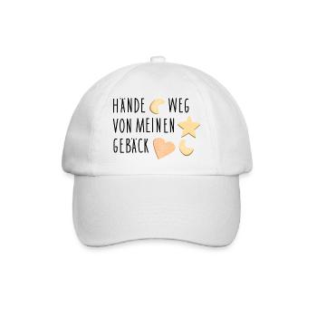 Gebäck Spruch - Baseballkappe - Weiß/Weiß - Vorne