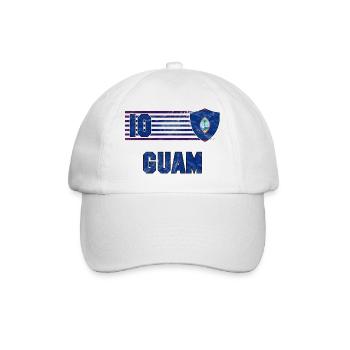 Guam Fußball Mannschaft - Baseballkappe - Weiß/Weiß - Vorne