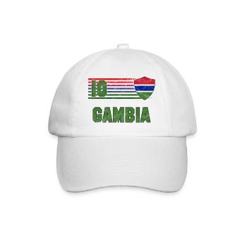 Gambia Fußball Mannschaft - Baseballkappe - Weiß/Weiß - Vorne
