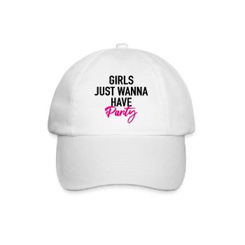 Girls just wanna have Party - Baseballkappe - Weiß/Weiß - Vorne
