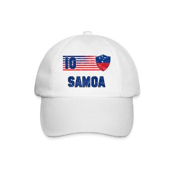 Samoa Fußball Mannschaft - Baseballkappe - Weiß/Weiß - Vorne