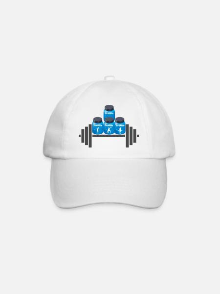 Protein Power Trio Silhouetten - Baseballkappe - Weiß/Weiß
