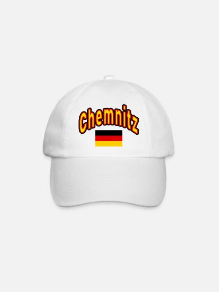 Chemnitz deutschland flagge - Baseballkappe - Weiß/Weiß