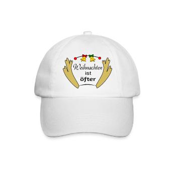 Weihnachten ist öfter - Baseballkappe - Weiß/Weiß - Vorne
