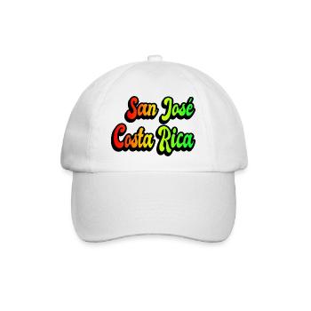 San Jose Costa Rica Regenbogen Design - Baseballkappe - Weiß/Weiß - Vorne