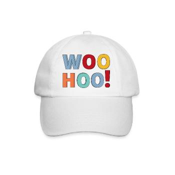 Woohoo Kalligraphie Textdesign. - Baseballkappe - Weiß/Weiß - Vorne