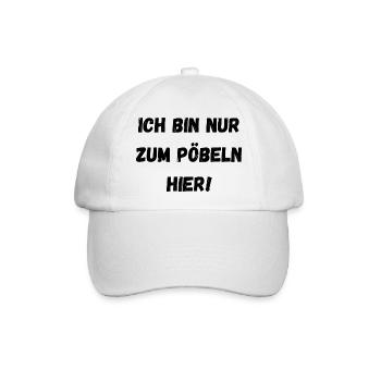 Partyspruch für Malle, Karneval ect. - Kostümidee - Baseballkappe - Weiß/Weiß - Vorne
