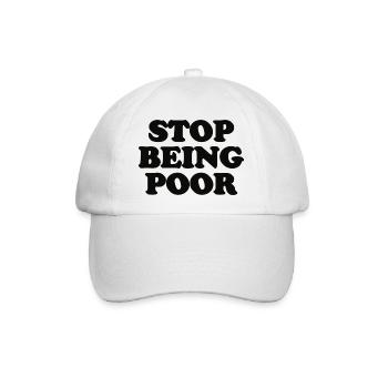 stop being poor - Baseballkappe - Weiß/Weiß - Vorne