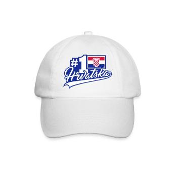 No. 1 Hrvatska (Schriftzug) - Baseballkappe - Weiß/Weiß - Vorne