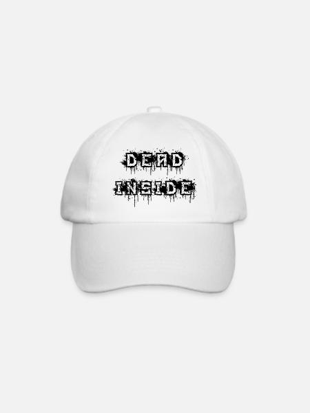 dead inside black - Baseballkappe - Weiß/Weiß