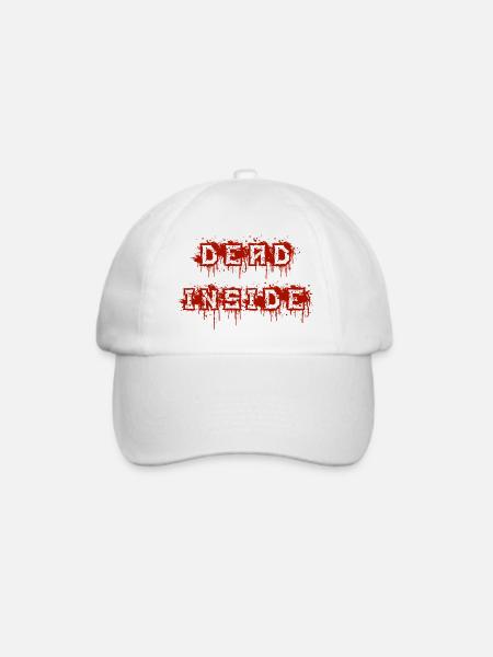 dead inside red - Baseballkappe - Weiß/Weiß