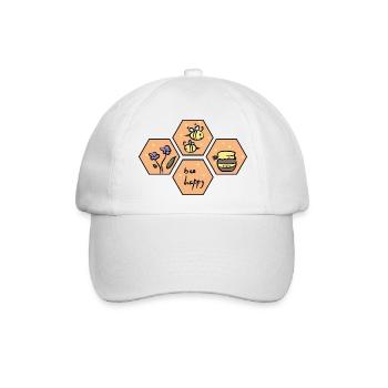 Wabe. Biene - Baseballkappe - Weiß/Weiß - Vorne