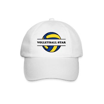 Ball, Volleyball mit Bar mit Angabe VOLLEYBALL - Baseballkappe - Weiß/Weiß - Vorne