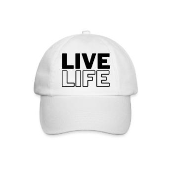 Live Life - Baseballkappe - Weiß/Weiß - Vorne