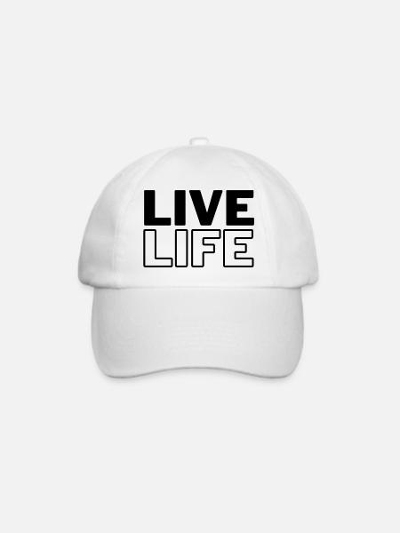 Live Life - Baseballkappe - Weiß/Weiß