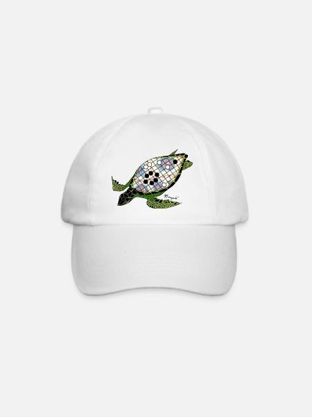 Der Schildkrötenpanzer - Baseballkappe - Weiß/Weiß