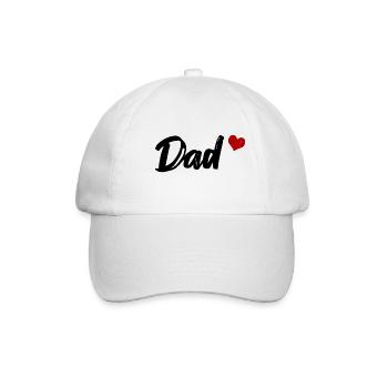 Dad Herz Papa Vater - Baseballkappe - Weiß/Weiß - Vorne