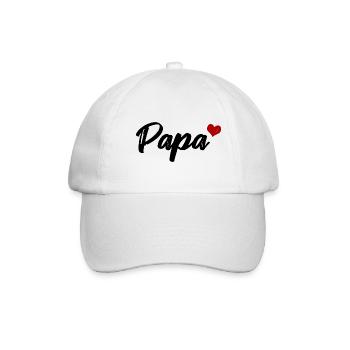 Papa Herz Liebe Vater - Baseballkappe - Weiß/Weiß - Vorne