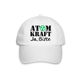 Atomkraft, Ja bitte, Ja zu Kernenergie - Baseballkappe - Weiß/Weiß - Vorne