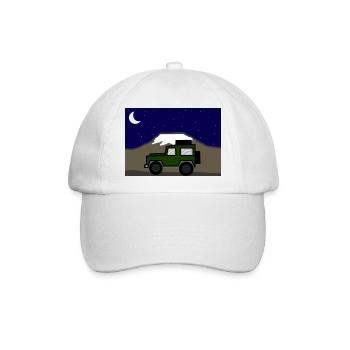 Offroader in Afrika bei Nacht - Baseballkappe - Weiß/Weiß - Vorne