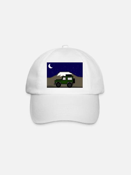 Offroader in Afrika bei Nacht - Baseballkappe - Weiß/Weiß