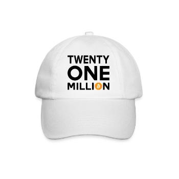 Bitcoin Twenty One Million - Baseballkappe - Weiß/Weiß - Vorne