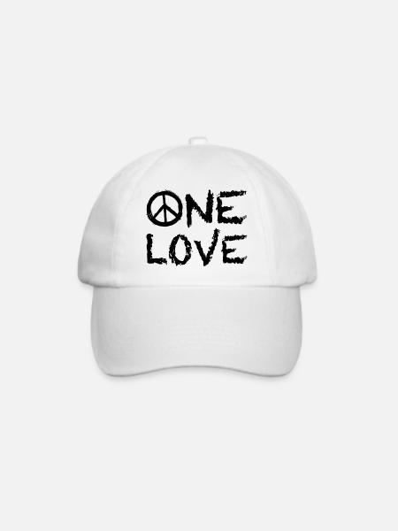 One Love Peace - Baseballkappe - Weiß/Weiß