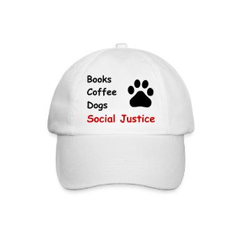 Bücher Kaffeehunde Soziale Gerechtigkeit - Baseballkappe - Weiß/Weiß - Vorne