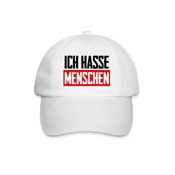 Ich hasse Menschen - Baseballkappe - Weiß/Weiß - Vorne