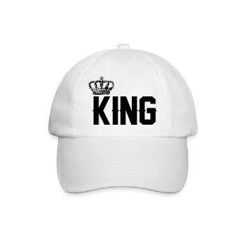 king - Baseballkappe - Weiß/Weiß - Vorne