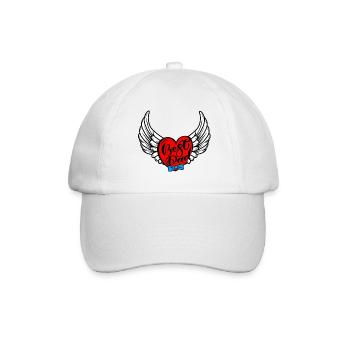 Vaterliebe, geflügeltes Herz - Baseballkappe - Weiß/Weiß - Vorne