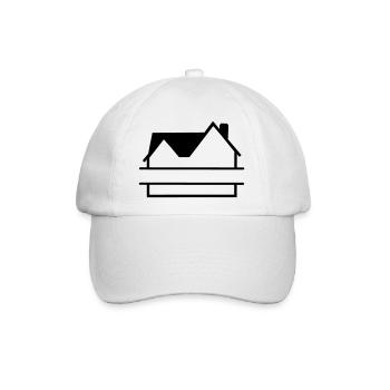 Haus Haus einfaches Logo - Baseballkappe - Weiß/Weiß - Vorne