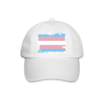 Trans Pride Flag - Baseballkappe - Weiß/Weiß - Vorne