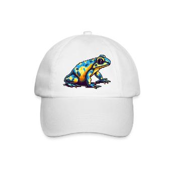 Bunter Pixel 8 Bit Pfeilgiftfrosch - Baseballkappe - Weiß/Weiß - Vorne