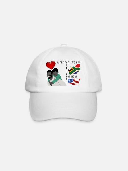 Alles Gute zum afroamerikanischen Vatertag - Baseballkappe - Weiß/Weiß
