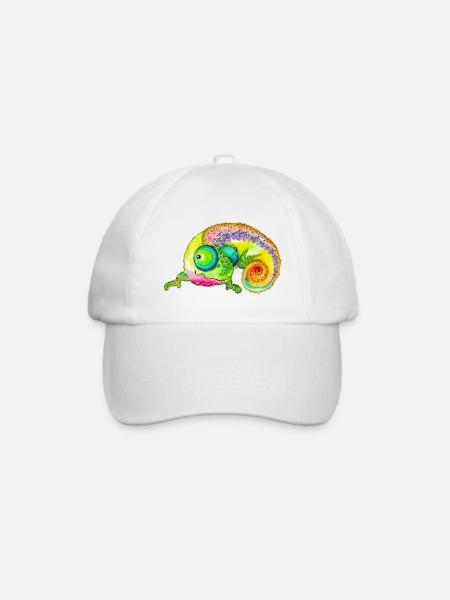 Ulani das Chamaeleon - Baseballkappe - Weiß/Weiß