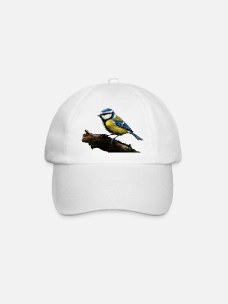 Blaumeise - Baseballkappe - Weiß/Weiß