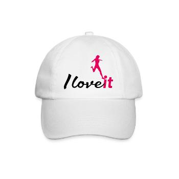women soccer i love it - Baseballkappe - Weiß/Weiß - Vorne