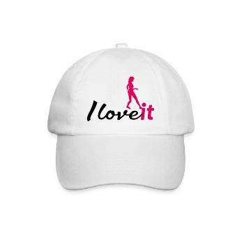 women football i love it - Baseballkappe - Weiß/Weiß - Vorne