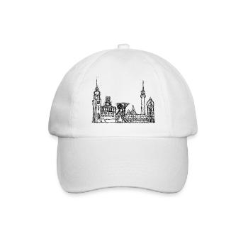 Dortmund Skyline - Baseballkappe - Weiß/Weiß - Vorne
