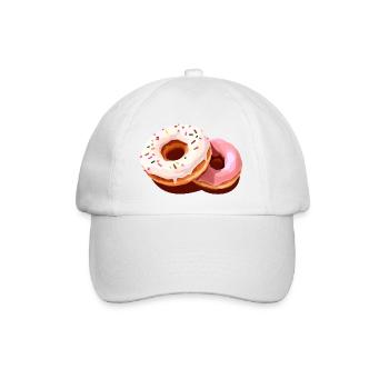 Bunter Donut-Print auf Freizeitkleidung - Baseballkappe - Weiß/Weiß - Vorne