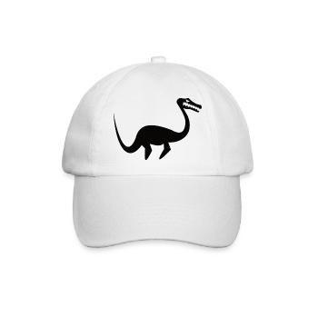 cooles Plesiosaurus-Silhouetten-Design - Baseballkappe - Weiß/Weiß - Vorne