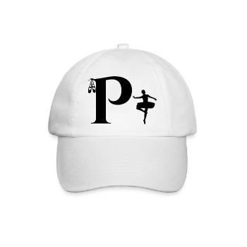 Buchstabe p Ballerina - Baseballkappe - Weiß/Weiß - Vorne