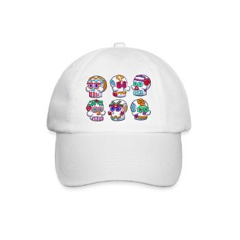 Zucker-Schädel - Baseballkappe - Weiß/Weiß - Vorne