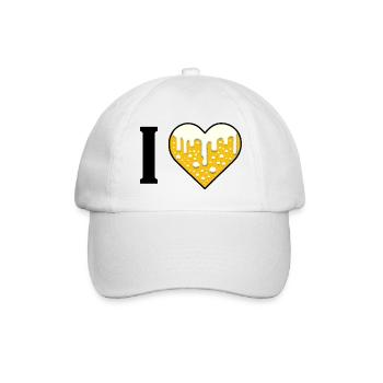 I ♥️ BEER | Ich liebe Hopf Malz Bier - Baseballkappe - Weiß/Weiß - Vorne