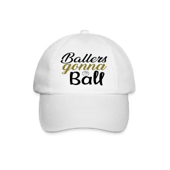 Ballers gonna Ball Basketball - Baseballkappe - Weiß/Weiß - Vorne