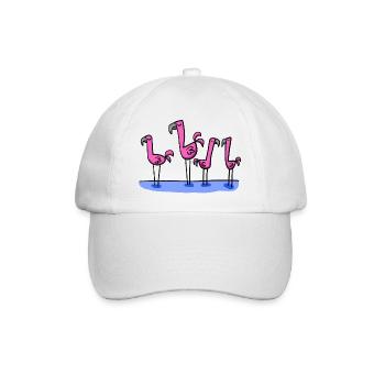 vier Flamingos - Baseballkappe - Weiß/Weiß - Vorne