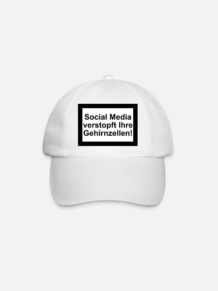 Social Media verstopft Gehirnzellen - Baseballkappe - Weiß/Weiß
