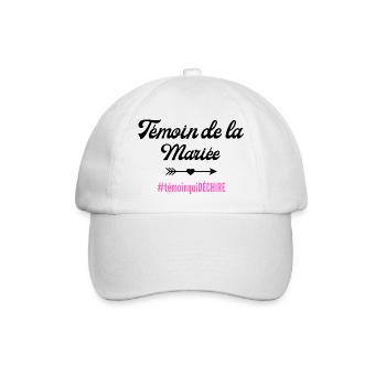 Bride's Witness - passendes T-Shirt - Baseballkappe - Weiß/Weiß - Vorne