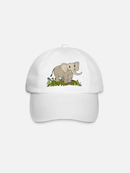 Elefant - Baseballkappe - Weiß/Weiß